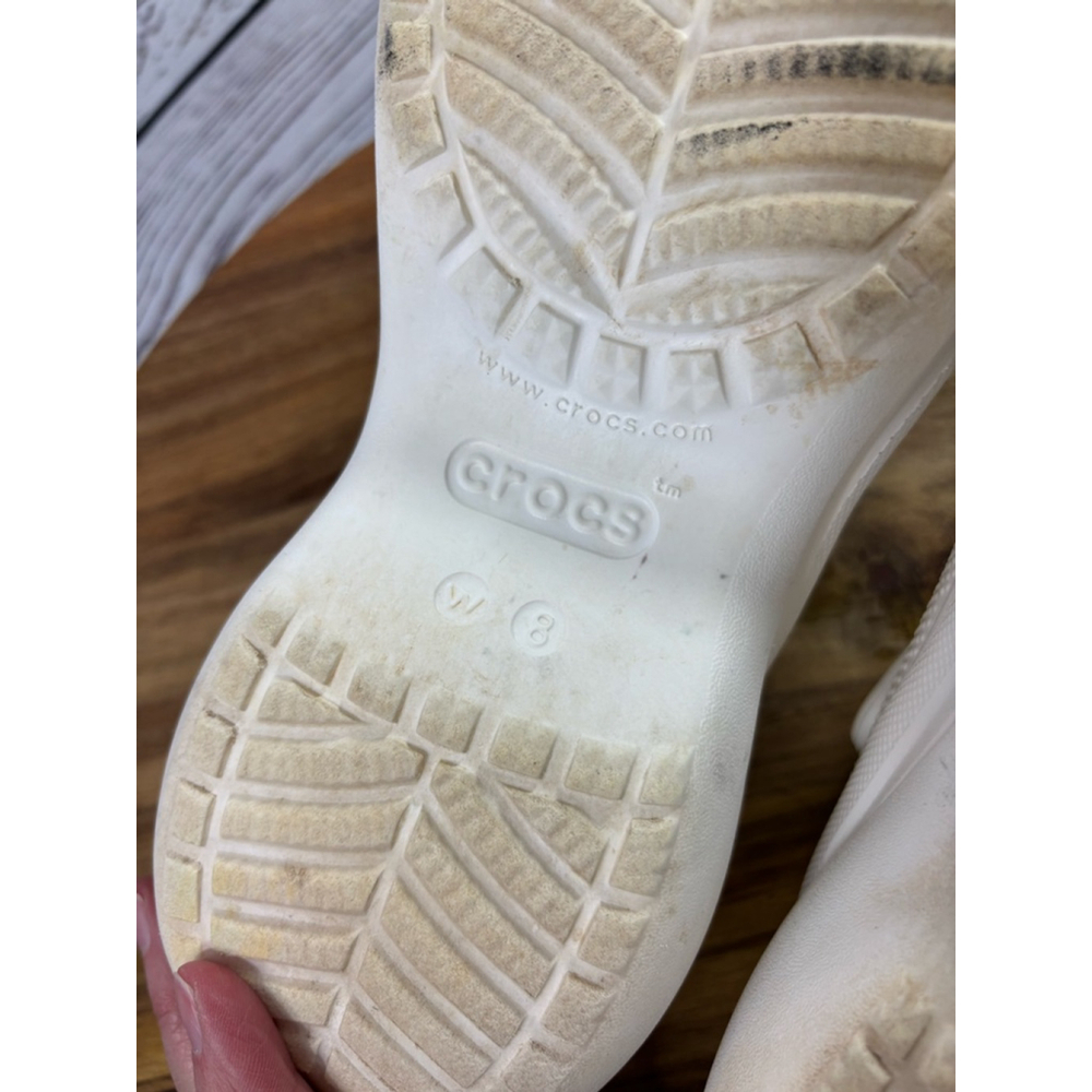Women's Crocs White Platform Mules & Clogs with Charms US 8 - Picture 7 of 9